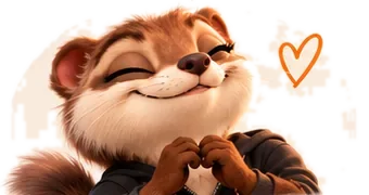 Marlo, la mascotte de Vitripop, les mains en cœur
